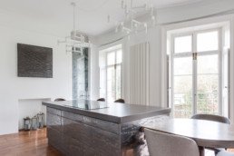 Liquid metal gunmetal & bronze texture:: kitchen island